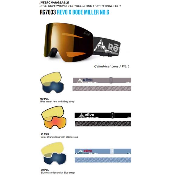 Revo X Ski Snowboard Goggles Bode Miller # 6 Orng & Yellow 2 Lenses 7033 01 $399 - Picture 9 of 11